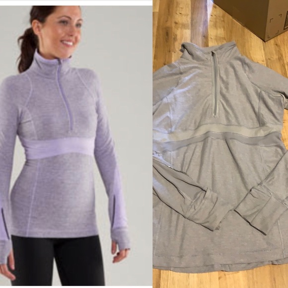 lululemon athletica Tops - Lululemon full tilt pullover size 10 grey lilac